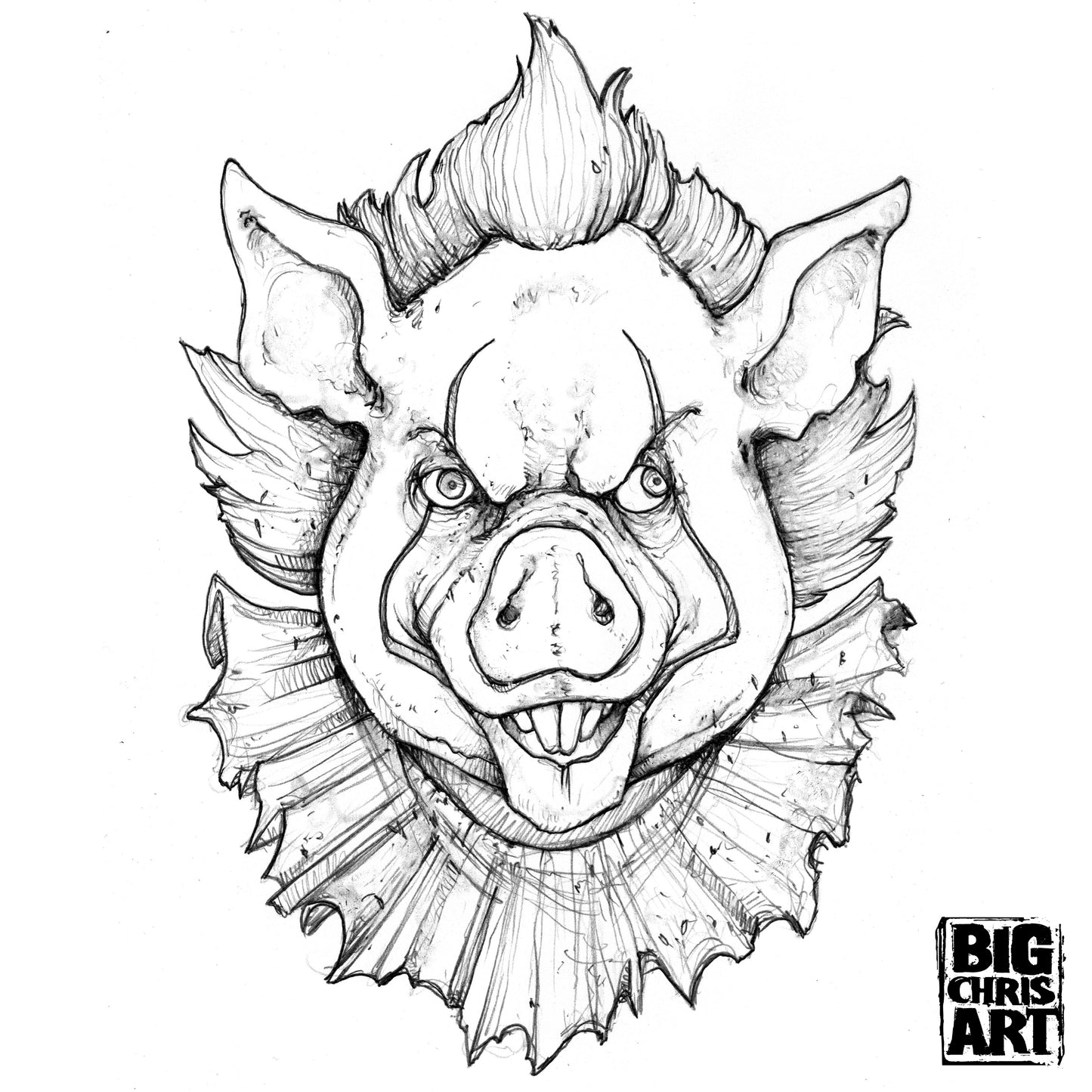 Original Art | Piggiewise | 6x8 Original Pencil Drawing