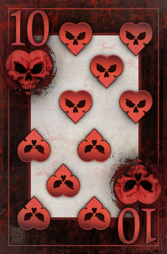 Bad Ace | 10 of Hearts | 11x17 Print